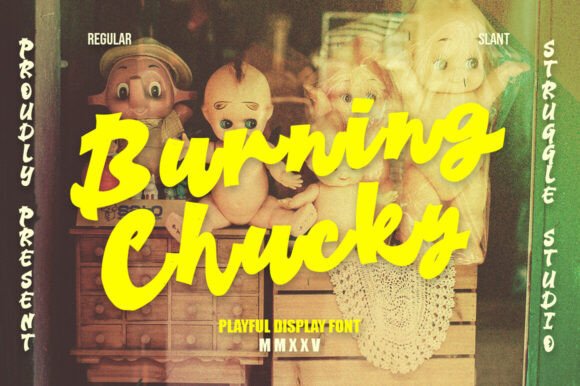 Burning Chucky: A Bold Script Font for Energetic Brand Designs